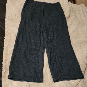Eileen Fisher Navy Textured Pants